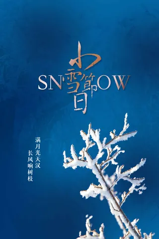 小雪节气传统海报