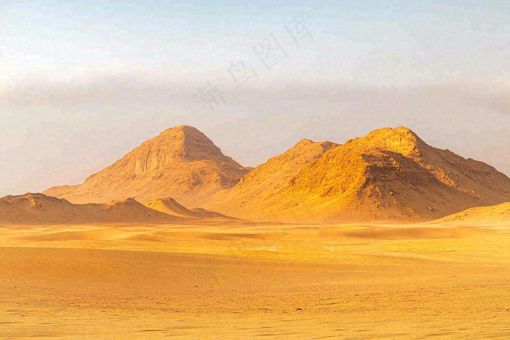 沙漠敦煌雅丹地貌黄土沙丘大漠风光摄影图