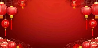 红色喜庆新年红灯笼庆祝节日元旦插画背景