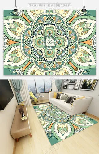 创意绚丽印花地毯