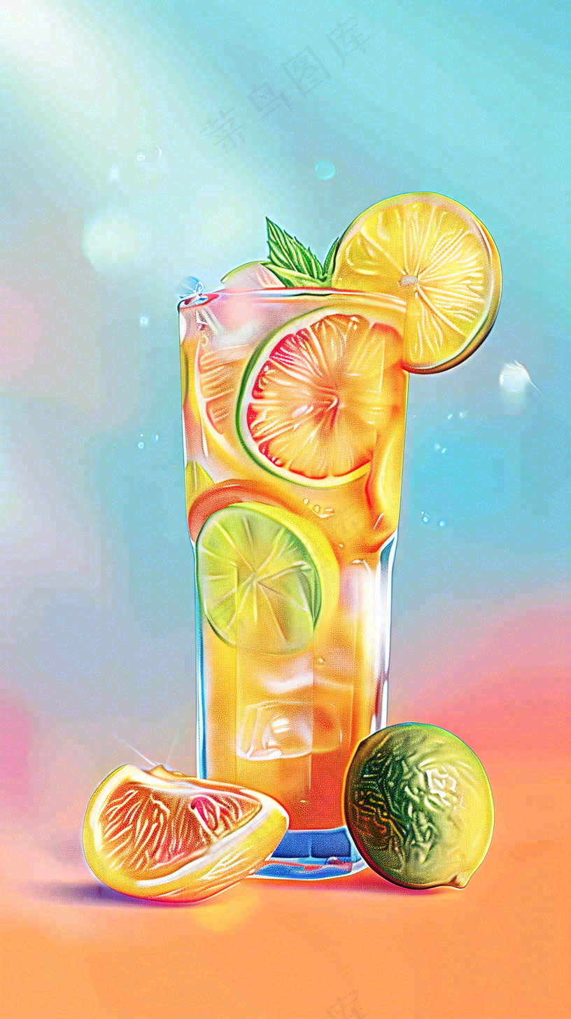 夏日饮品饮料清凉背景