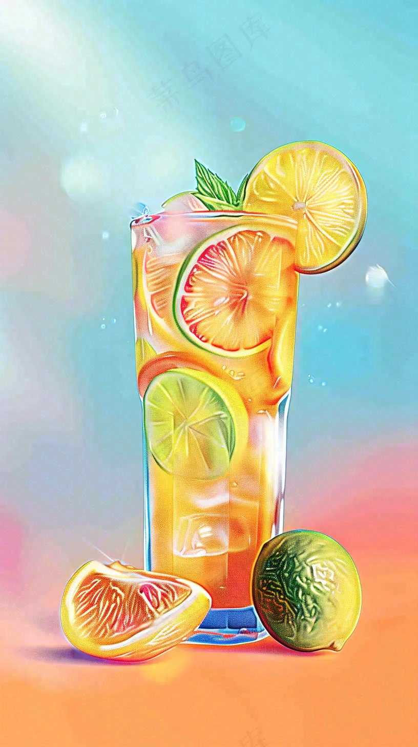夏日饮品饮料清凉背景