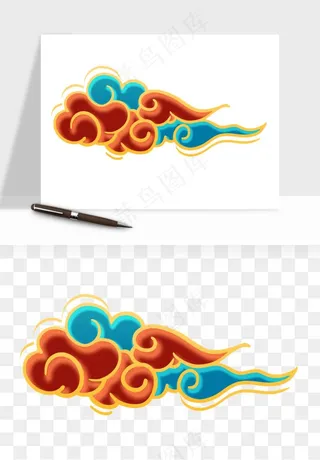 国潮敦煌云纹祥云云彩png免抠
