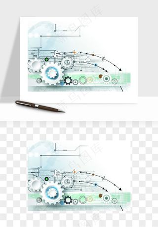 商务科技齿轮组矢量png免抠