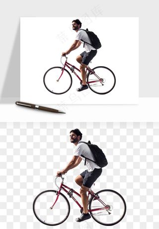 骑行人物自行车手png免抠