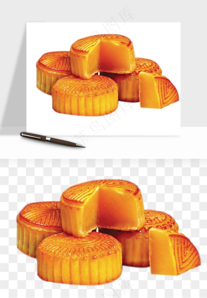 中秋月饼实物png免抠