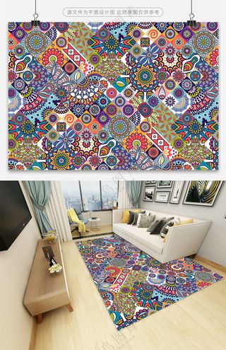 高端炫丽数码印花地毯