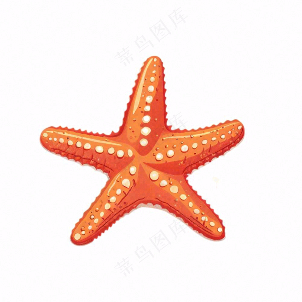海星海洋生物卡通插画免抠