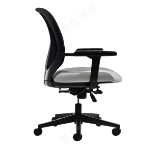 免抠现代黑白电脑椅办公椅侧视图