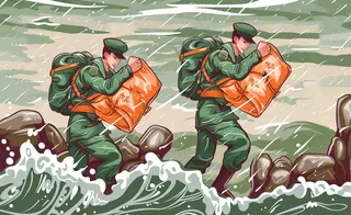 洪水自然灾害防洪预警摄影图