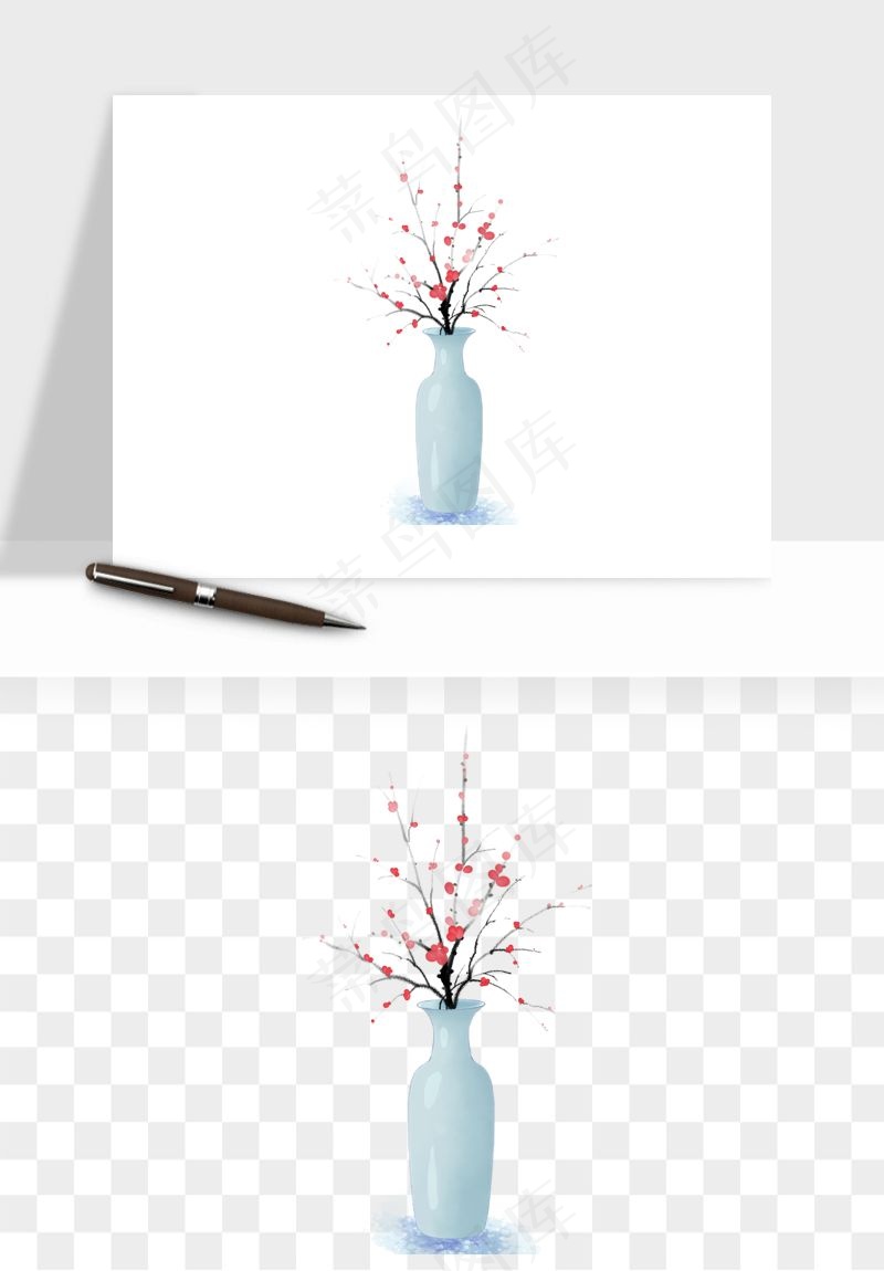 花瓶摆件花艺png免抠图