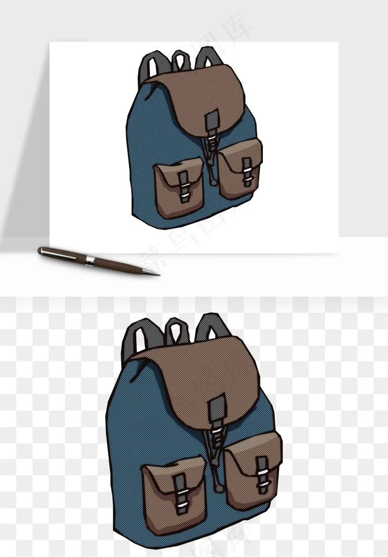 卡通书包背包双肩包png免抠