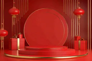 电商促销简约立体几何海报背景电商C4D展台背景