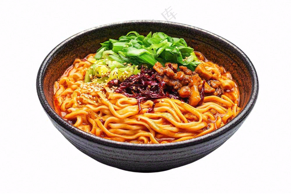 麻辣干拌面牛肉鸡肉美食摄影图免抠