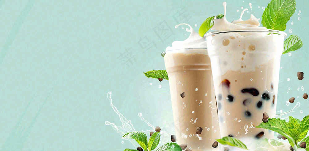 夏日饮品饮料清凉背景