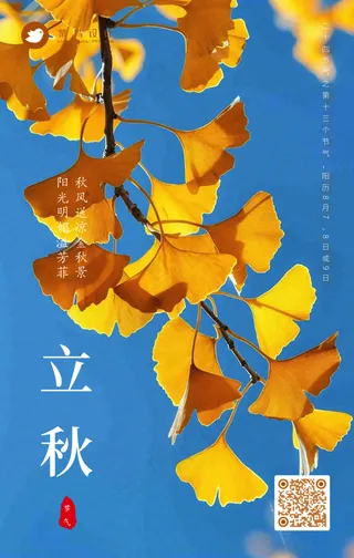 立秋手机海报