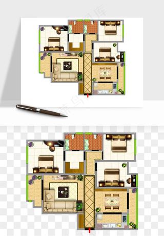 楼盘户型建筑图png免抠