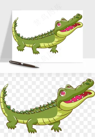 手绘鳄鱼png免抠