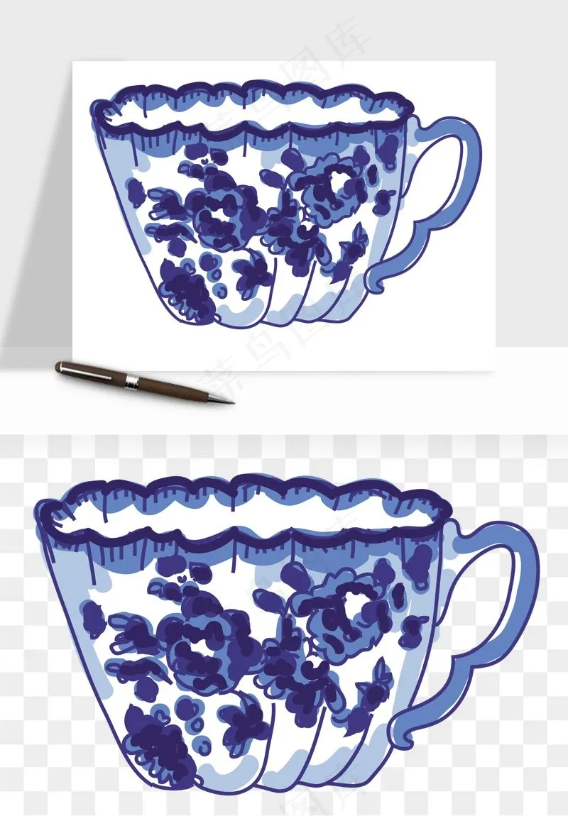 青花瓷陶瓷png免抠