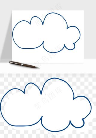 卡通云朵多云天气png免抠