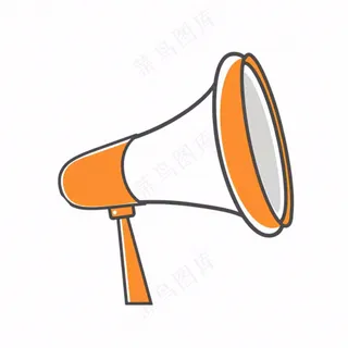 卡通小喇叭插画免抠