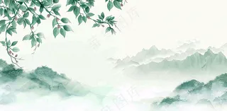 秋天插画风景处暑背景