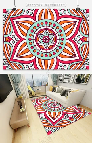 创新复古数码印花地毯