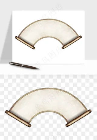 古风扇子元素png免抠