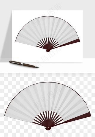 古风扇子元素png免抠