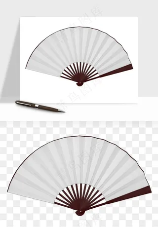 古风扇子元素png免抠