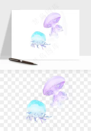 水母章鱼海底生物png免抠图