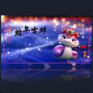 2025新年2025蛇年吉祥海报