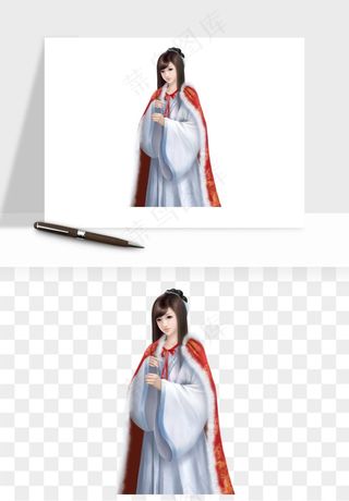 古风美人女子背影png免抠