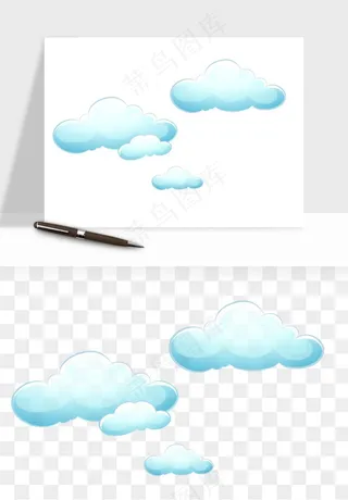 卡通云朵多云天气png免抠