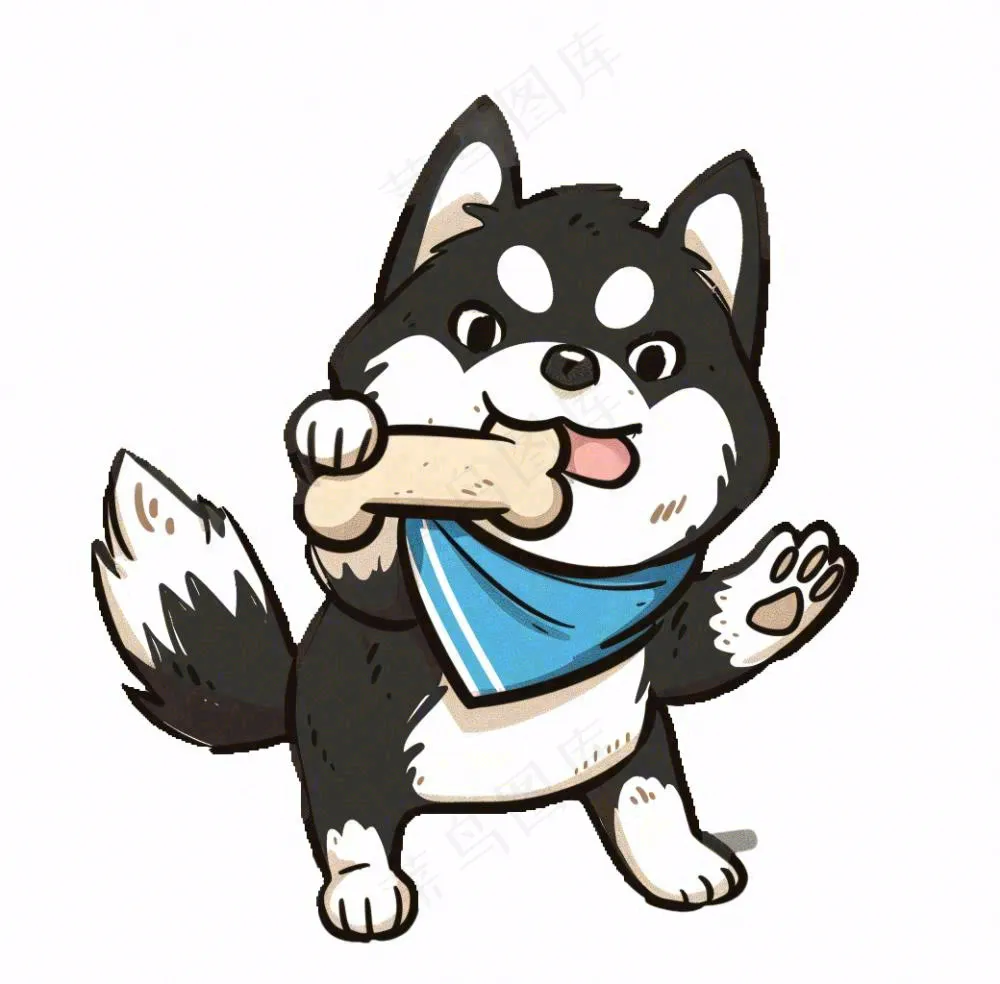 小狗宠物动物卡通插画免抠