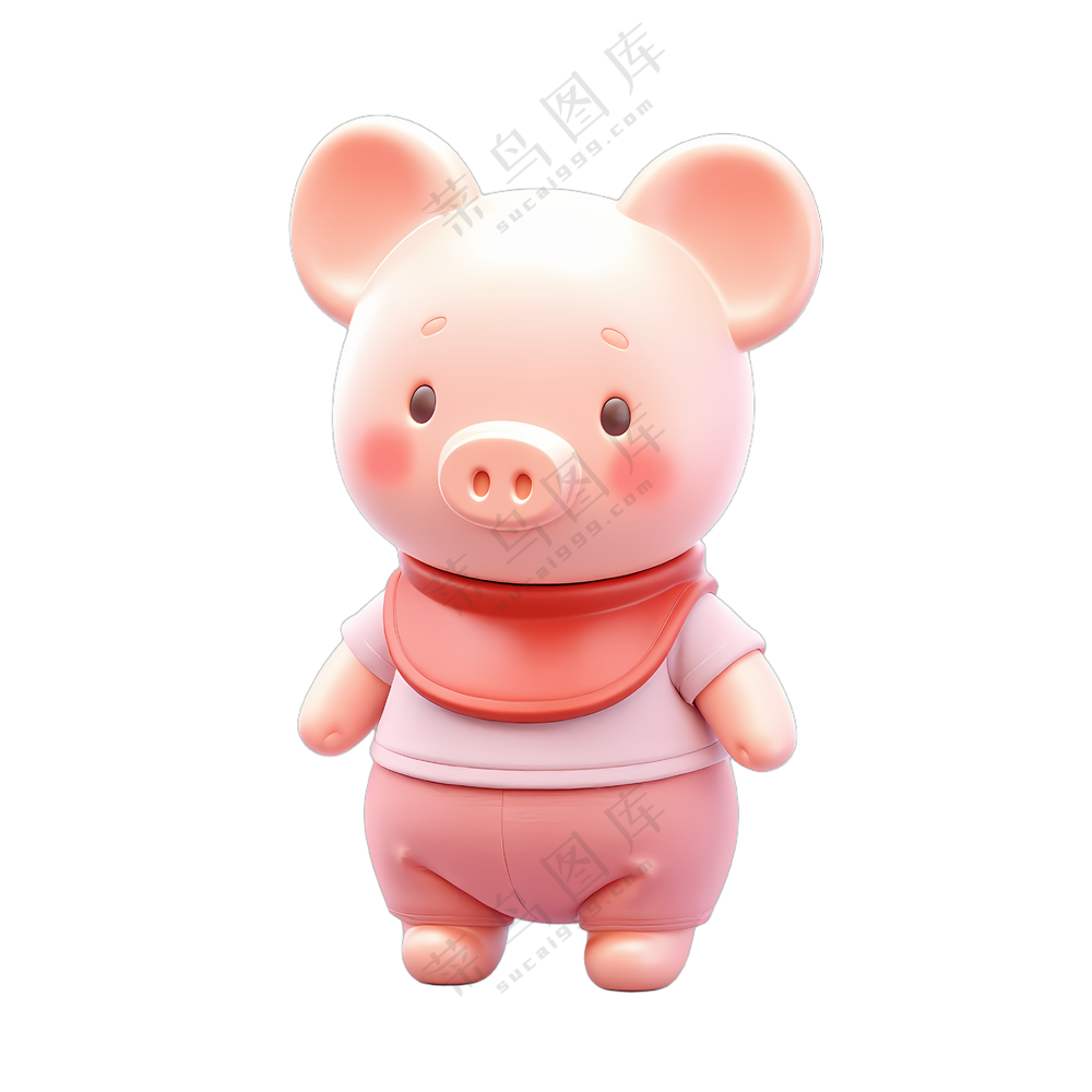 一只可爱的小粉猪