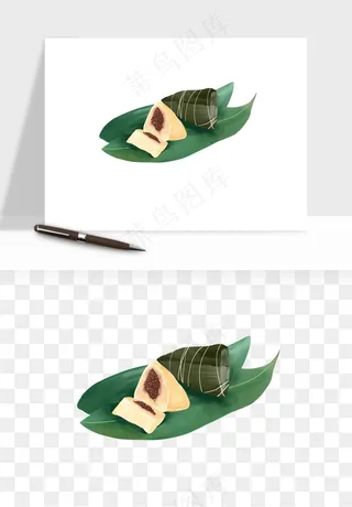 国潮粽子手绘肉粽png免抠