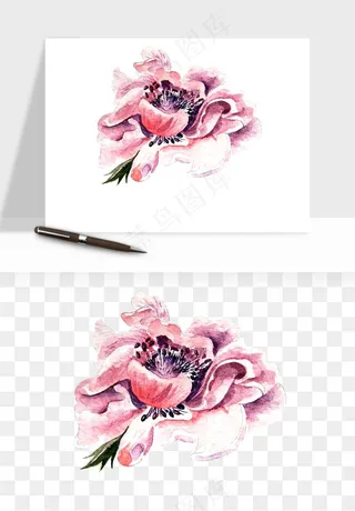 水彩复古花卉png免抠