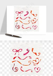 蝴蝶结丝带彩带矢量png免抠