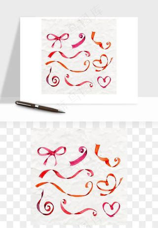 蝴蝶结丝带彩带矢量png免抠