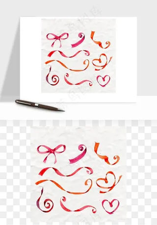 蝴蝶结丝带彩带矢量png免抠