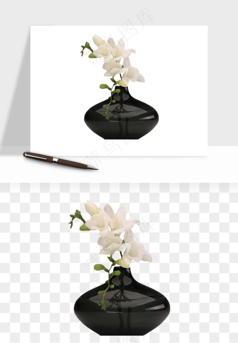 花瓶摆件花艺png免抠图