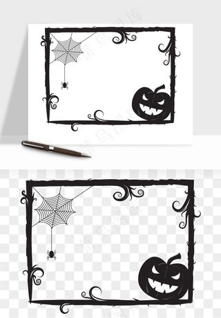 手绘万圣节边框png免抠