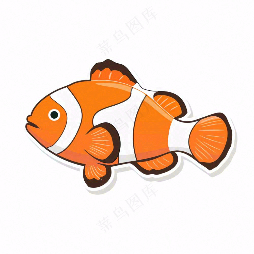 海洋鱼类海鲜卡通插画免抠