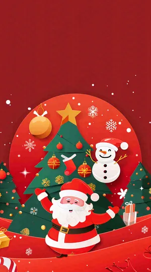 圣诞节卡通插画背景