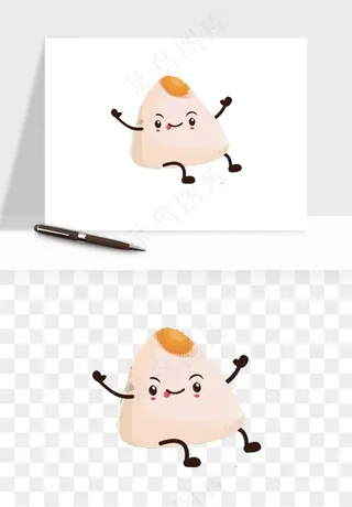 卡通表情粽子端午png免抠