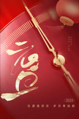 红色复古元旦节日活动宣传海报