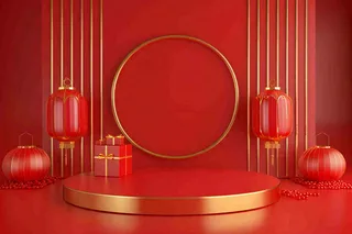 电商促销简约立体几何海报背景电商C4D展台背景