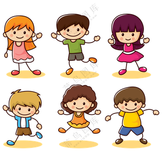 开心快乐表情的小孩们免抠图片素材