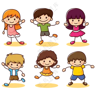 开心快乐表情的小孩们免抠图片素材